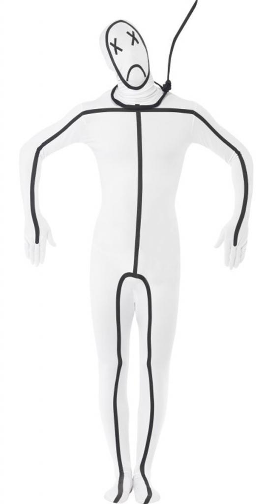 Halloween or Fun Time Hangman Second Skin Bodysuit by Smiffys 40068 in sizes Medium and Large and available from Karnival Costumes