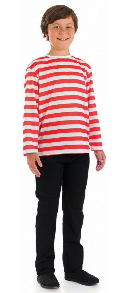 Red and White Stripe Jumper for your Where's Wally fancy dress by Fun Shack 3593 and available in sizes sml-lrg by Fun Shack 3583 available here at Karnival Costumes online party shop