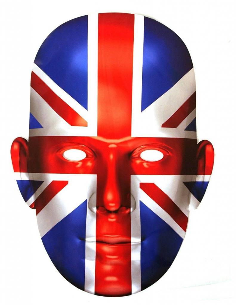 Union Jack Flag Card Mask by Mask-erade and available from Karnival Costumes online party shop