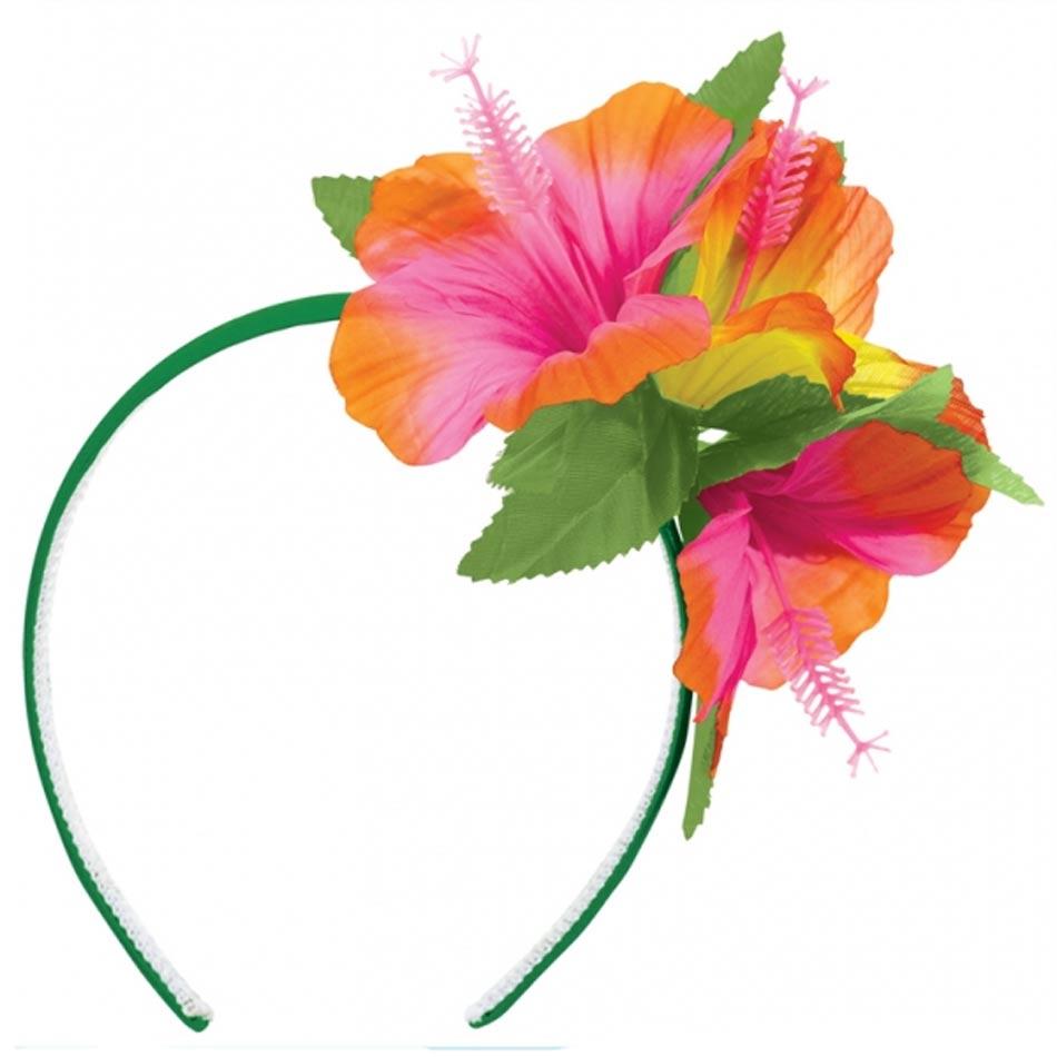 Hawaiian Hibiscus Headband from Amscan 391497 and available from Karnival Costumes online party shop