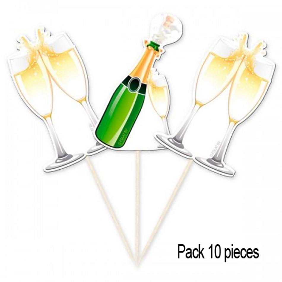 Champagne Celebration Picks by Folat 21032 available from Karnival Costumes online party shop