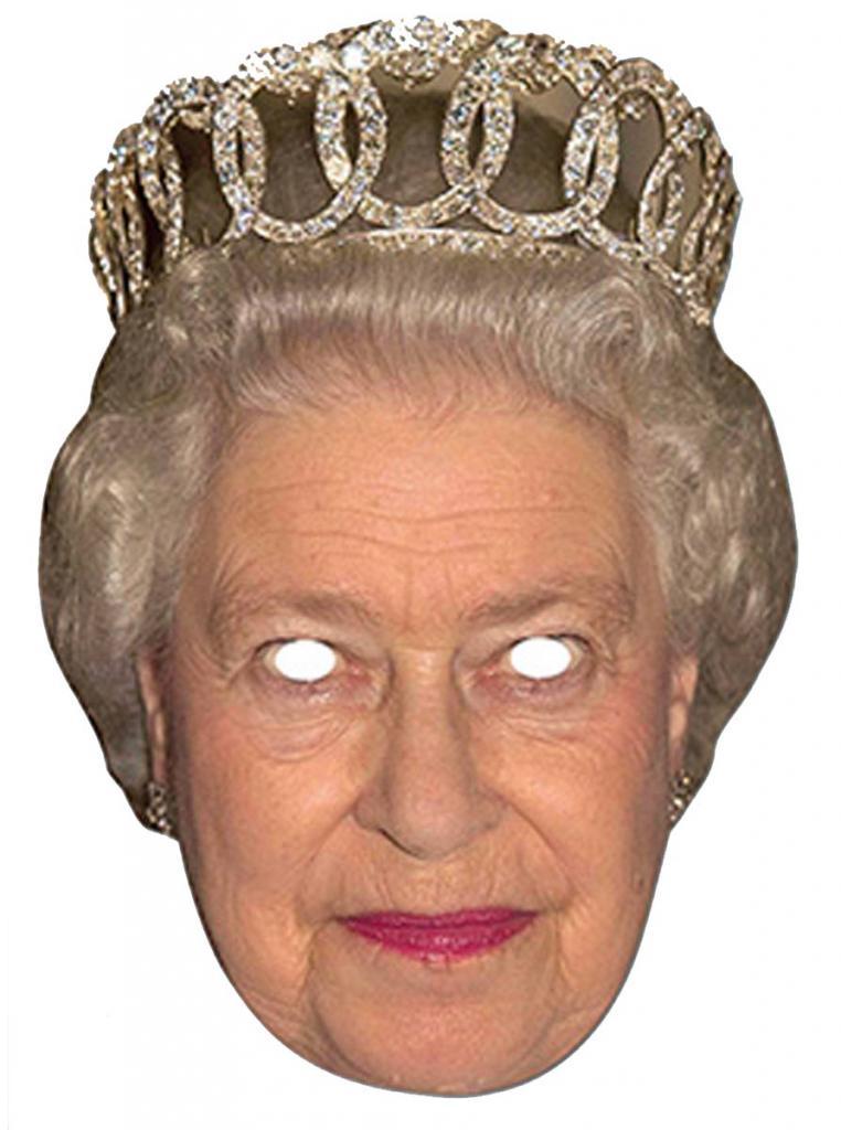 HRH The Queen Face Mask with Crown by Mask-erade QUEEN01 and available from a Royal Collection at Karnival Costumes online party shop