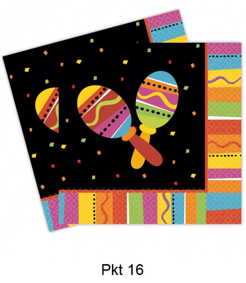 Fiesta Fun Luncheon Napkins - 2ply 33cm pkt16 by Amscan 519820 available from Karnival Costumes online party shop
