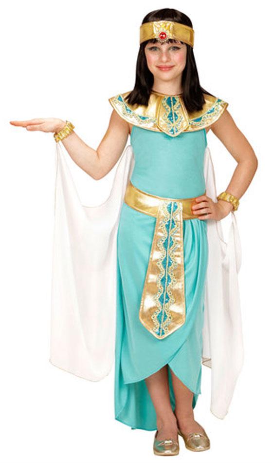 Egyptian Queen Fancy Dress for Girls by Widmann and available in sizes small, medium and large from Karnival Costumes online party shop