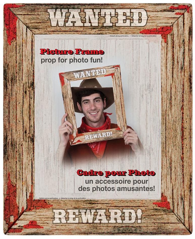 Rodeo Western Wanted Poster Photo Booth Frame - 17" by Unique 49630 available from Karnival Costumes online party shop
