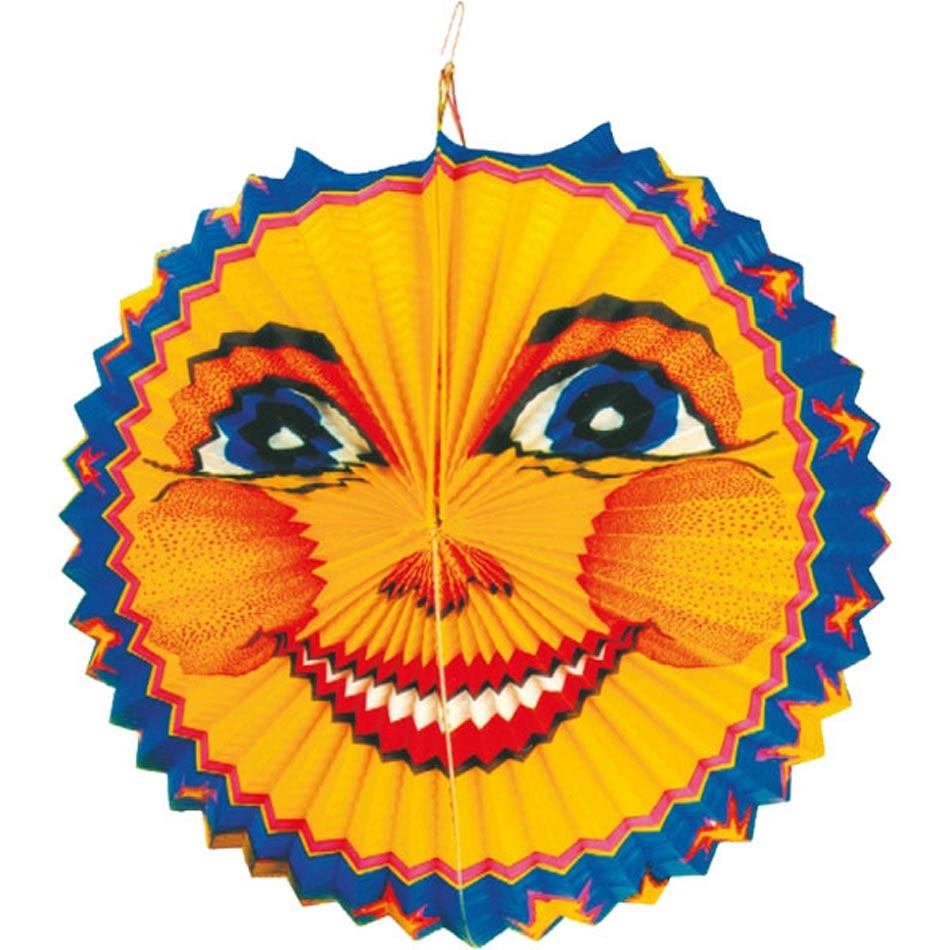 25cm dia traditionally styled Smiling Moon Lantern by Amscan and available in the UK from Karnival Costumes online party shop