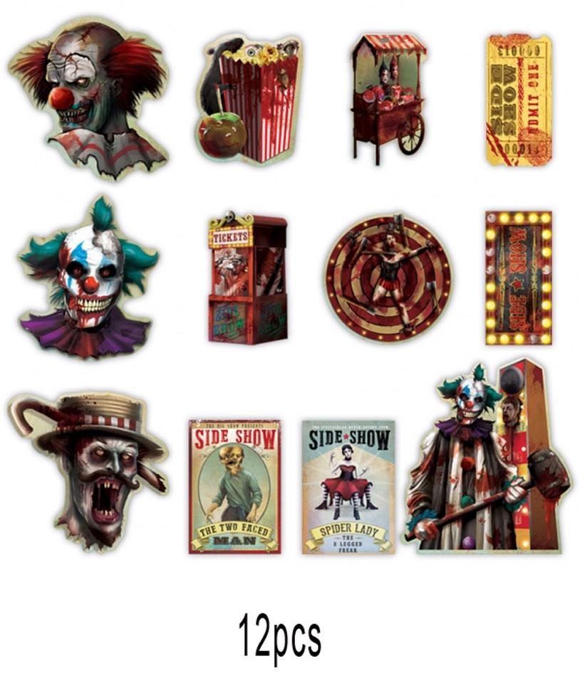 Carnival Side Show Halloween Cutout Pack by Amscan 190448 available here at Karnival Costumes online Halloween Party Shop