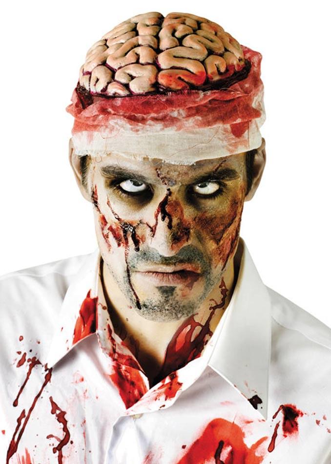 Bloody Brains Headpiece or Zombie Costume Headpiece by Fun World 93019 and available here at Karnival Costumes online Halloween Party Shop