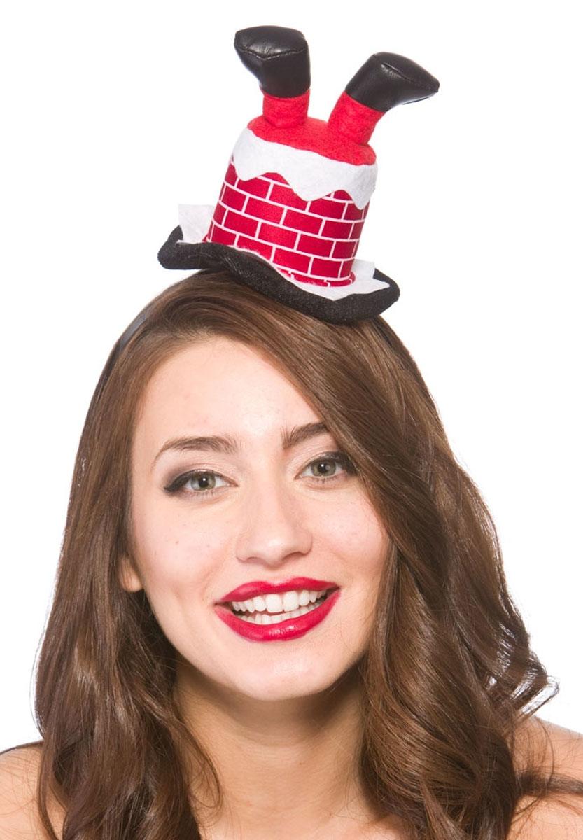 Santa Stuck in the Chimney Mini-Hat on Headband by Wicked XM4616 available from a collection here at Karnival Costumes online Christmas party shop