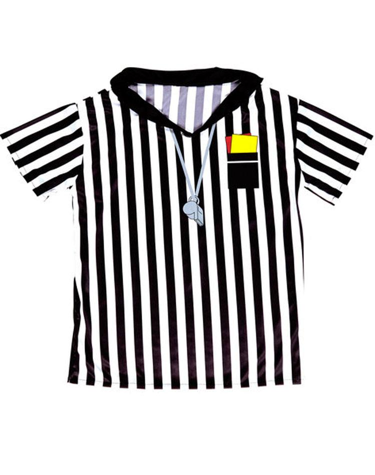 Referee T-Shirt Fancy Dress Costume for Kids by Widmann 07412 available here at Karnival Costumes online party shop