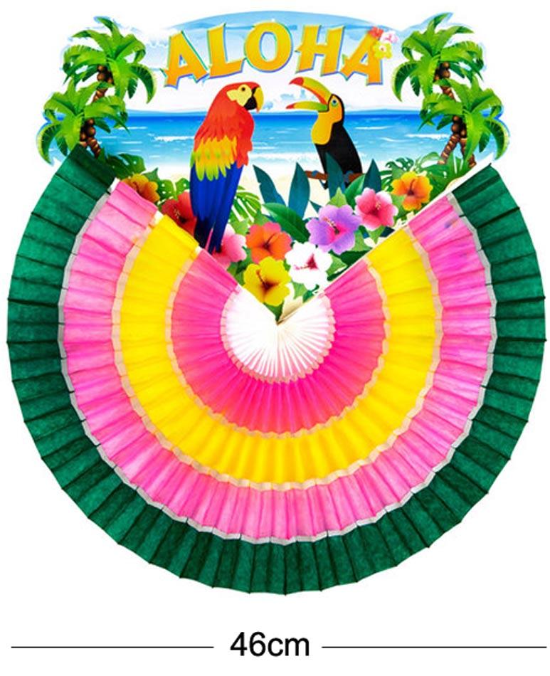 Aloha Paper Fan Decoration 46cm dia by Widmann 95791 and available from a collection here at Karnival Costumes online party shop