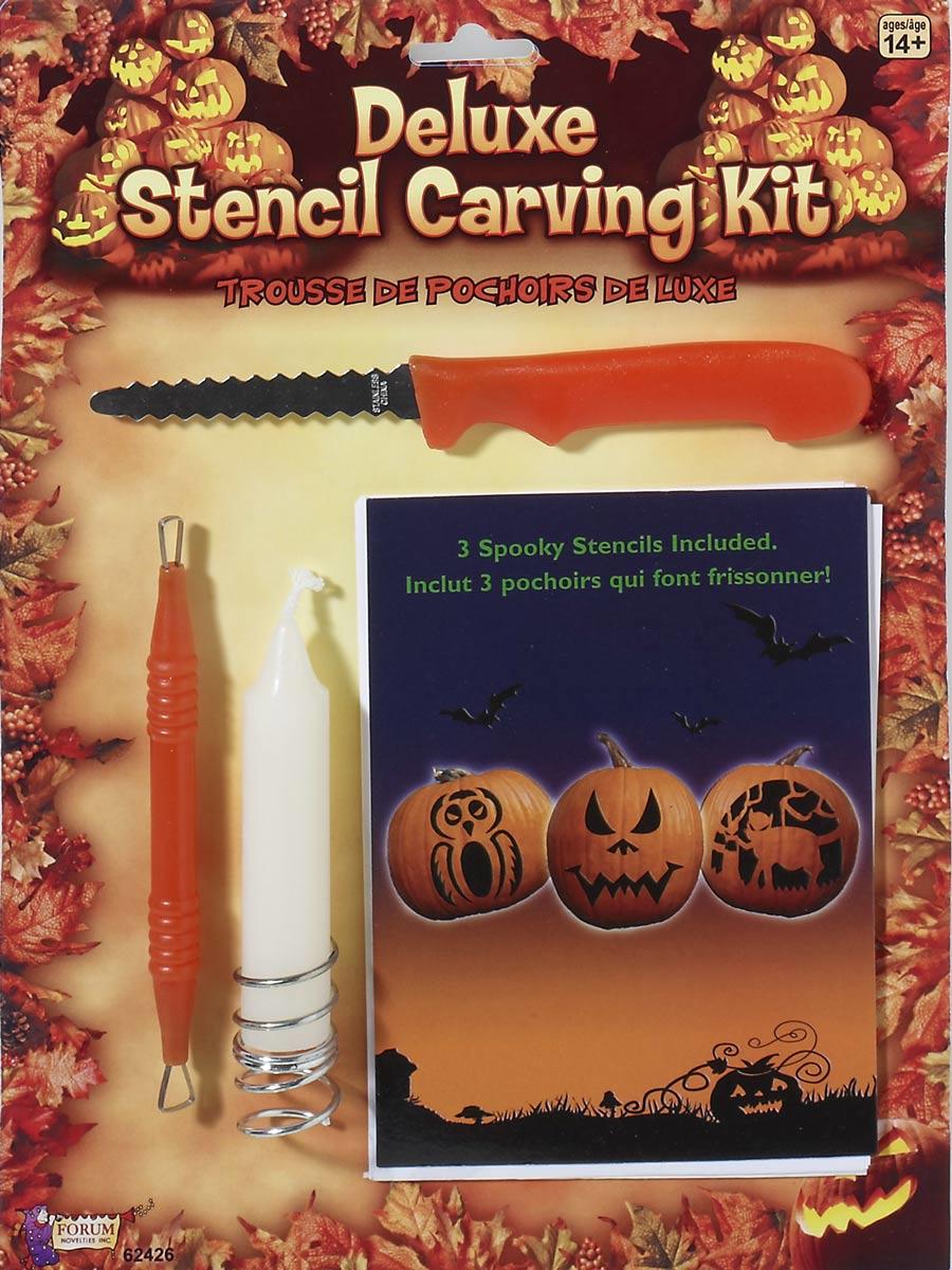 Halloween Pumpkin Carving Kit with Stencils and Candle by Forum Novelties 62426 available here at Karnival Costumes online Halloween party shop