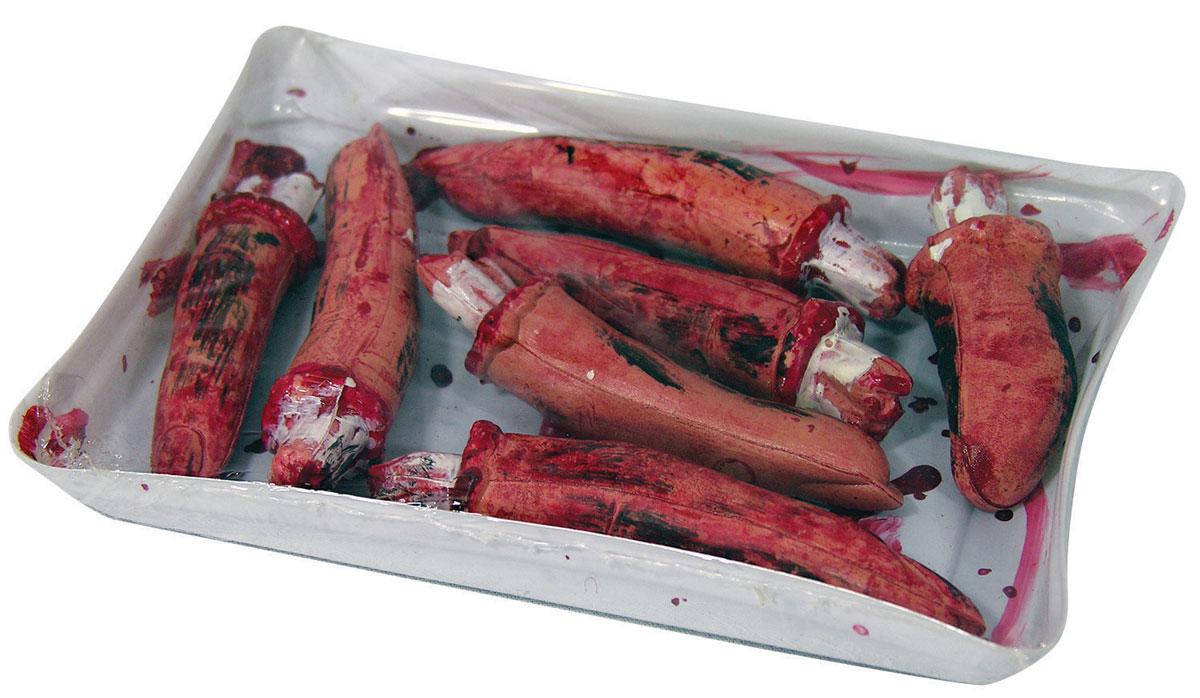 Bloody Fingers in Tray by Forum Novelties 79319 and available in the UK here at Karnival Costumes online Halloween party shop
