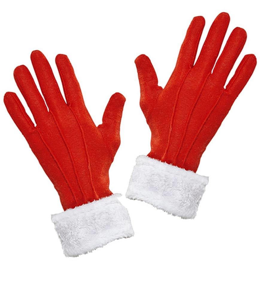 Lady's Santa Claus Christmas Gloves by Widmann 05385 available here at Karnival Costumes online Christmas party shop