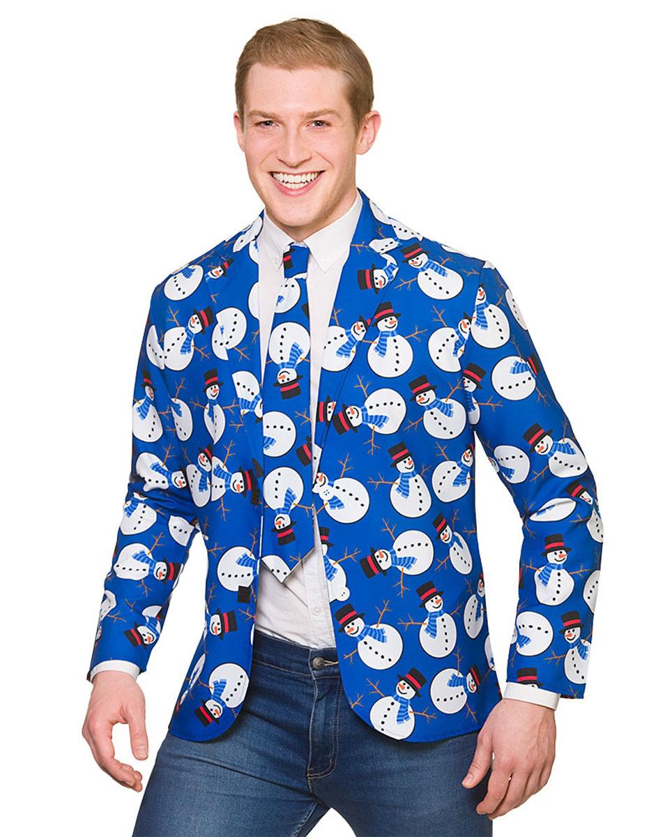 Snowman Christmas Jacket and Tie by Wicked XM-4644 available here at Karnival Costumes online Christmas party shop