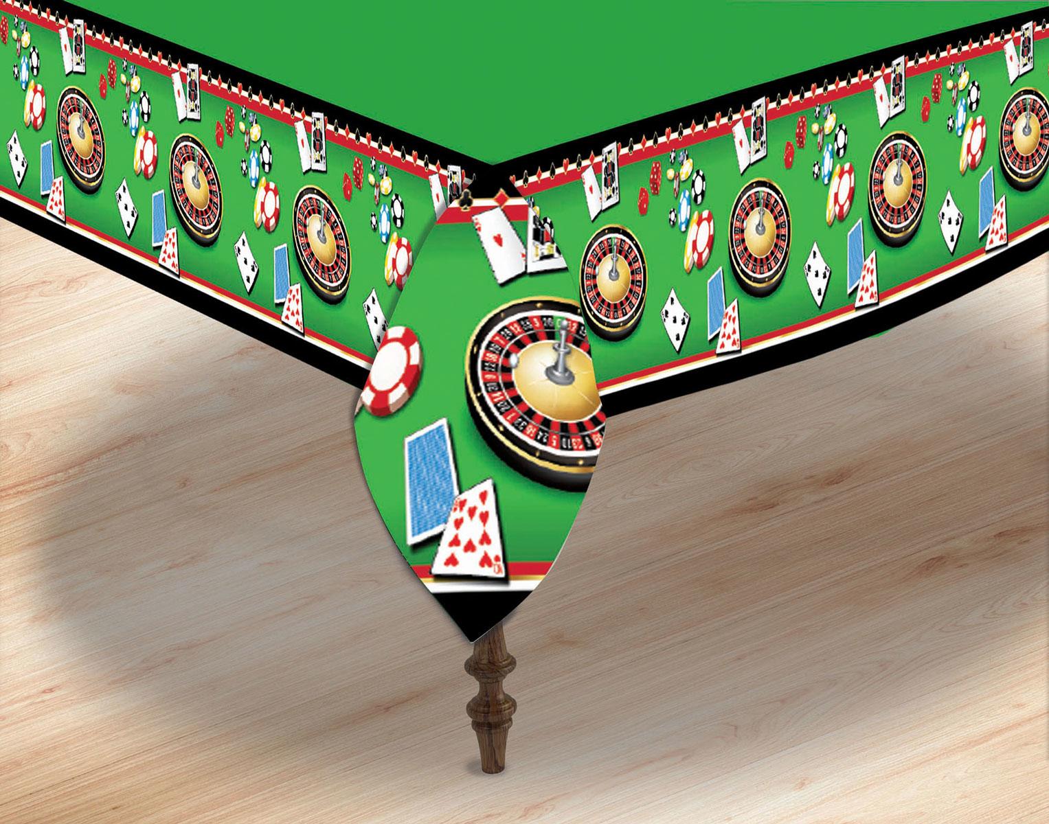 Casino Night Tablecover - 54"x 108" Plastic by Forum Novelties 77552 available in the UK here at Karnival Costumes online party shop