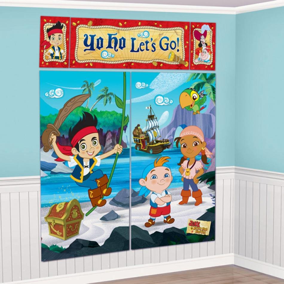 Jake & the Neverland Pirates Scene Setter - 5pc wall decoration by Amscan 997368 available here at Karnival Costumes online party shop