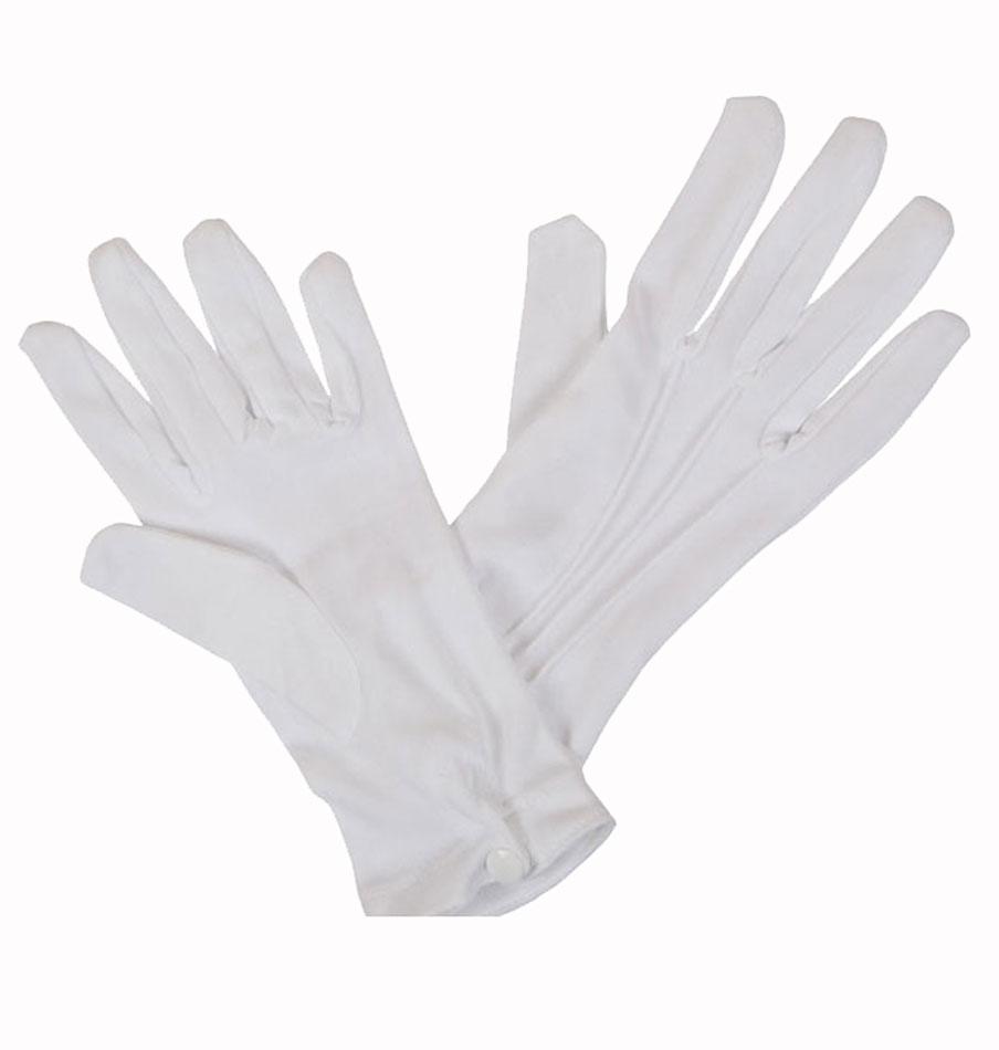 Gents White Gloves with Snap Closure by Wicked AC9306 available here at Karnival Costumes online party shop