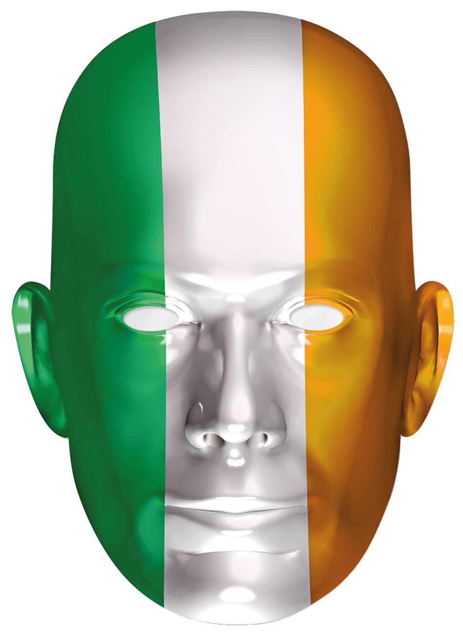 Ireland Flag Card Mask by Mask-erade IRELA01 available from a collection of national country face masks here at Karnival Costumes online party shop