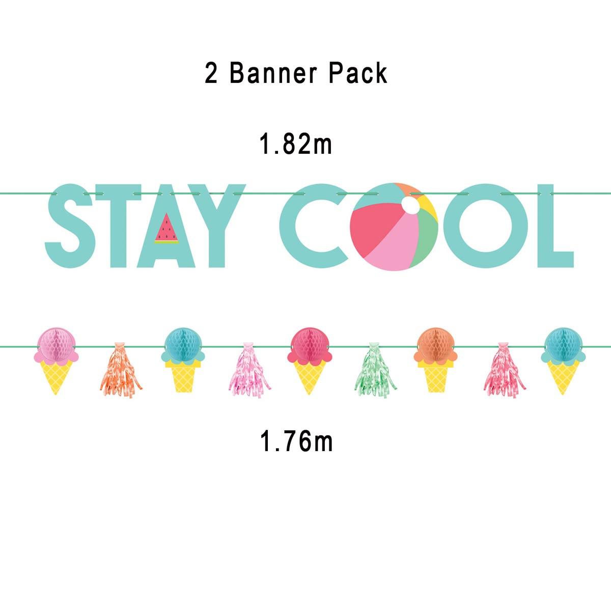 Just Chillin' Summertime Banner Kit pack of 2 by Amscan 120486 available here at Karnival Costumes online party shop