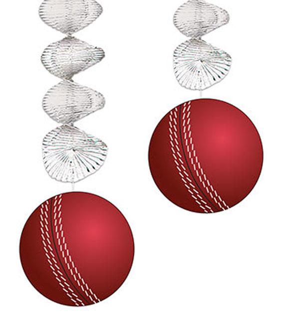 Cricket Ball Danglers pk2 Cricketing Themed Decorations by Besitle 53753 available here at Karnival Costumes online party shop