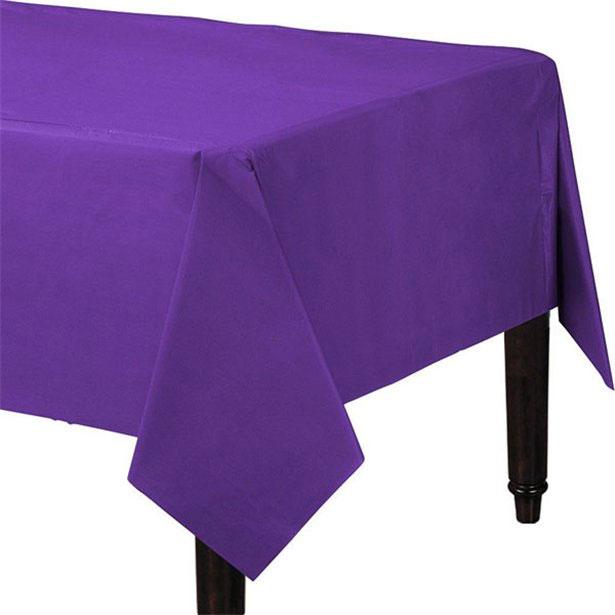 Purple Plastic Tablecover measuring 137cm x 274cm by Amscan 77015-106 availkable here at Karnival Costumes online party shop