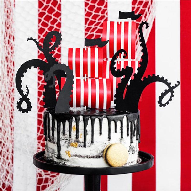 Pirate Flag and Octopus Cake Decorating Kit by Ginger Ray KPT41 avasilable here at Karnival Costumes online party shop