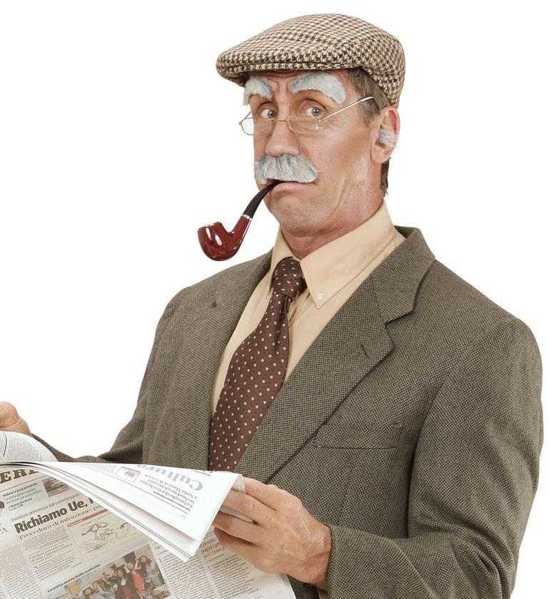 Old Man Ear and Nose Hair Plugs in Grey by Widmann 00314 Karnival