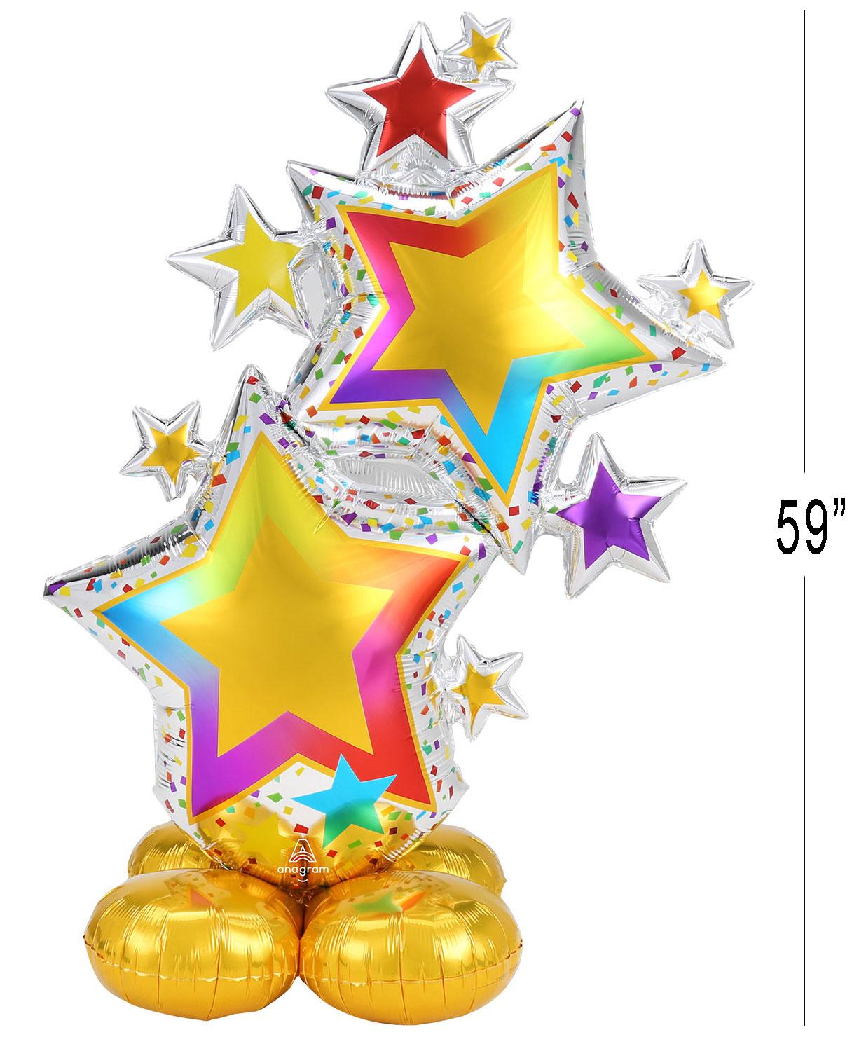 Airloonz Colourful Star Air-Filled Character Balloon by Amscan 4246411 available here at Karnival Costumes online partty shop