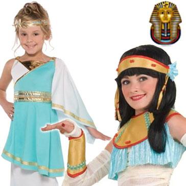 Historical Ancient Egyptian fancy dress costumes for girls. Perfect for school dress-up days available here at Karnival Costumes online party shop