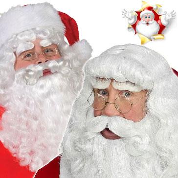 Father Christmas and Sanata Claus Wigs with Beards professional and home use available here at Karnival Costumes online party shop
