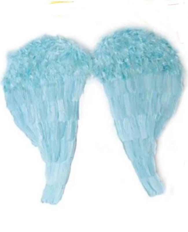 Pastel Blue Feathered Wings - 51cm by Widmann 8643 available here at Karnival Costumes online party shop