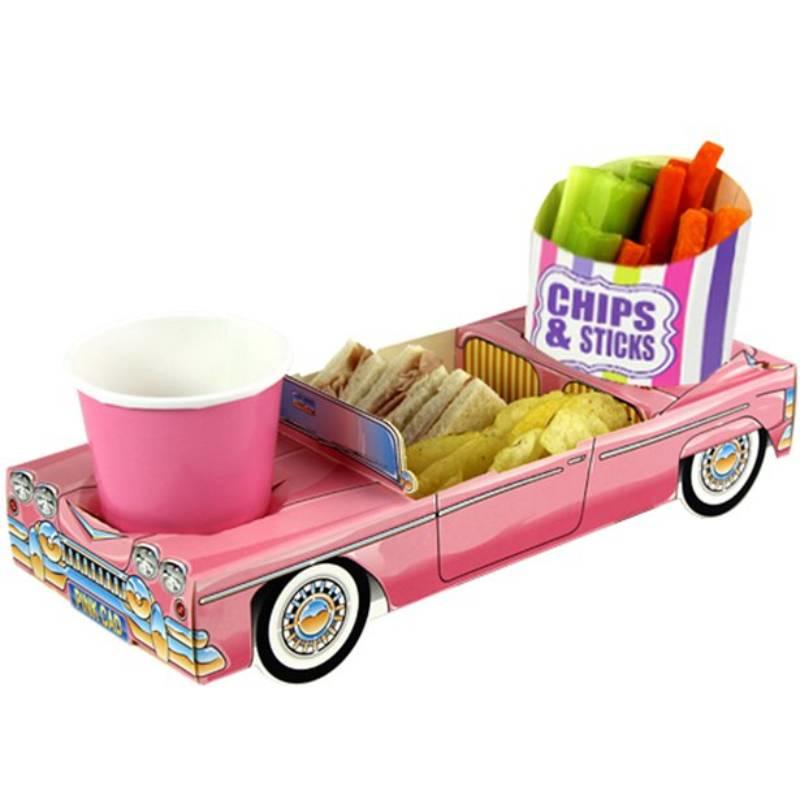 Pink Cadillac Multi-Compartment Food Tray by Colpac 01PCAD3 available here at Karnival Costumes online party shop