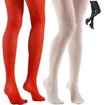 Women's glitter pantyhose tights in standard and xl sizes and in a range of colours. Ideal for costume and role-play dress-up. Great selection available here at Karnival Costumes online party shop