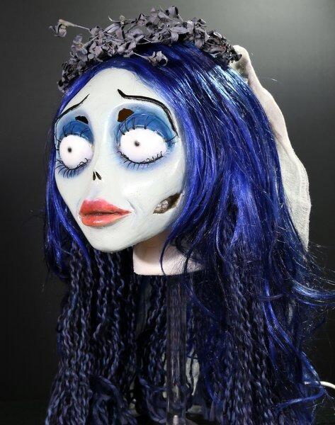 Deluxe Emily Corpse Bride Head & Neck Mask with Hair TTWB101 | Karnival ...
