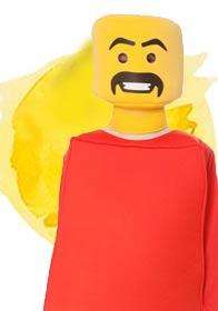 Mr Blockhead fancy dress costume BLOK1 available here at Karnival Costumes online party shop