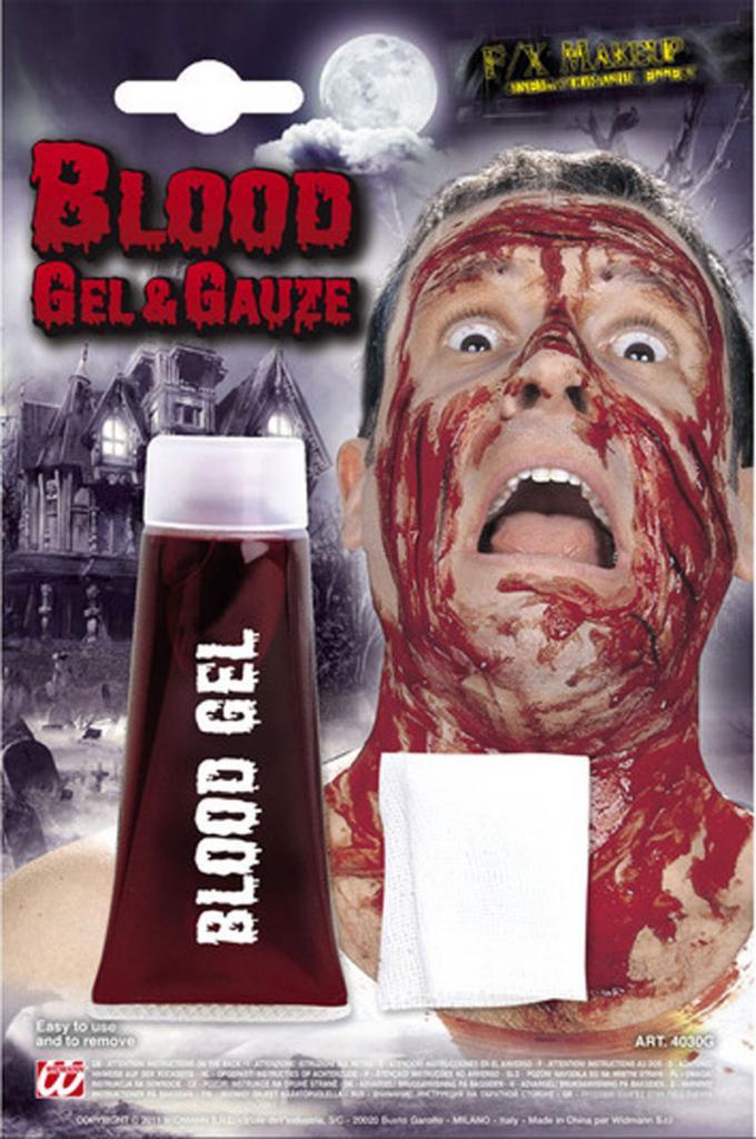 Perfect for Halloween and othere themes, this is a pack of Blood Gel and Gauze by Widmann and available from Karnival Costumes