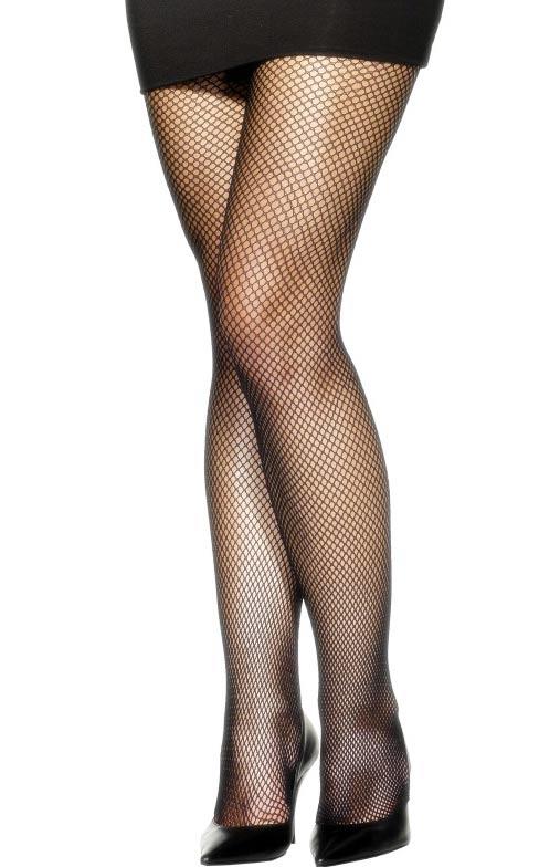 Plus Size Black Fishnet Tights by Smiffys 22082 availale here at Karnival Costumes online party shop