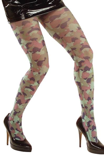 40 Den Camouflage Tights by Widmann 4789C available here at Karnival Costumes online party shop