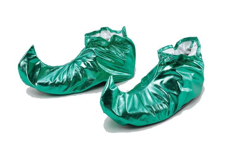 Metallic Green Jester Shoe Covers BA634 available here at Karnival Costumes online party shop