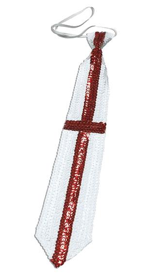 England Tie Sequin with St George Cross by Bristol Novelties BA876 available here at Karnival Costumes online party shop