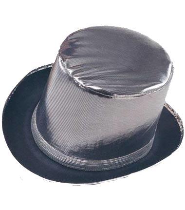 Metallic Silver Felt Top Hat