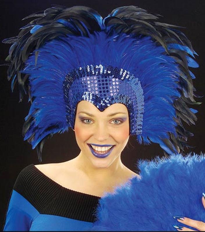 Crazyhorse Saloon Shocking Blue/Black Feather Headress