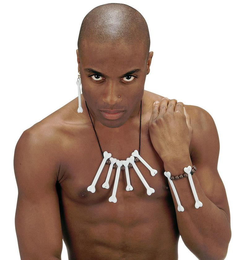 Unisex Bone Jewellery Set by Widmann 2310P availabl ehere at Karnival Costumes online party shop