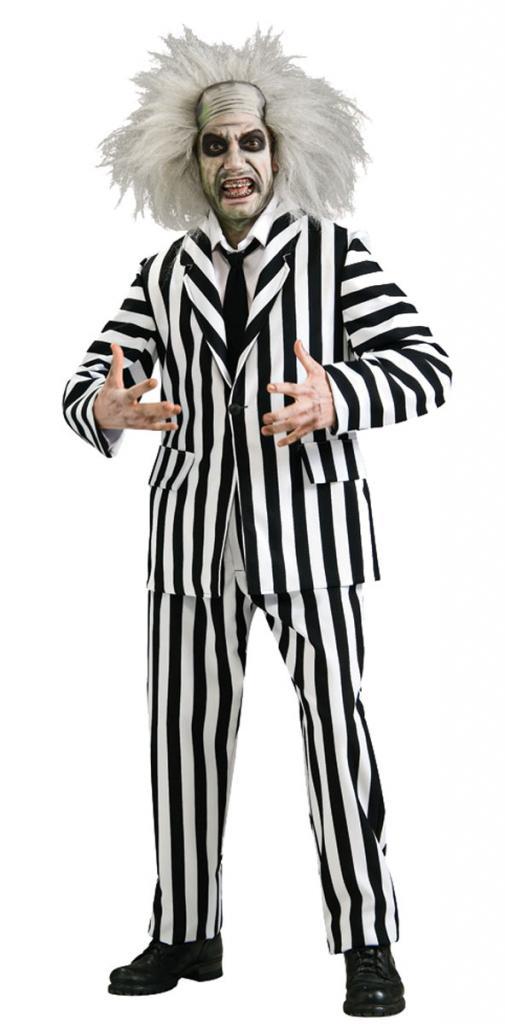 Super Deluxe Grand Heritage Beetlejuice Adult Fancy Dress Costume from Karnival Costumes