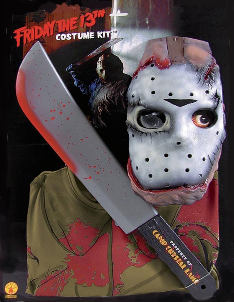 Friday 13th Blister Set with shirt, mask and machete by Rubies 17058 available here at Karnival Costumes online party shop