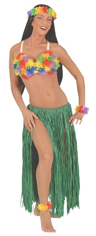 Hawaiian Multi-Coloured Flower Bra Top by Widmann 2456R available here at Karnival Costumes online party shop
