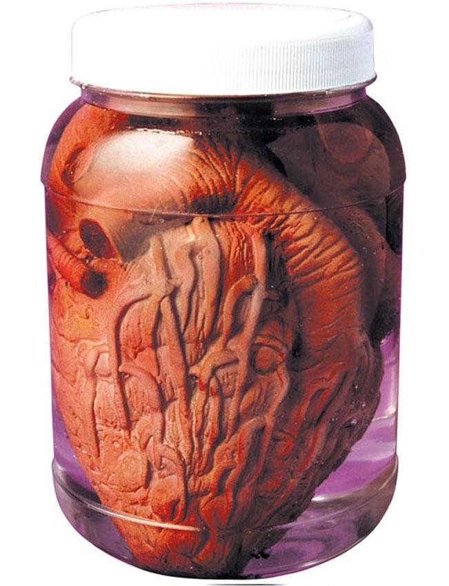 Lab Jar with Human Heart 19cm tall by Widmann 8169R available in the UK here at Karnival Costumes online party shop