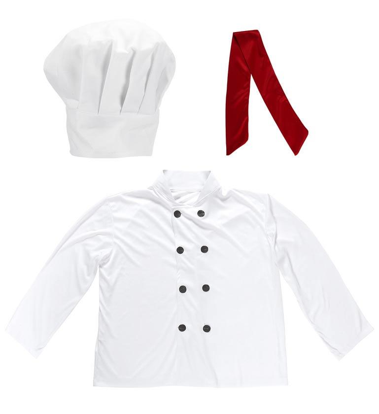 Adult Chef Costume - jacket, scarf and hat  by Widmann 6668U available here at Karnival Costumes online party shop