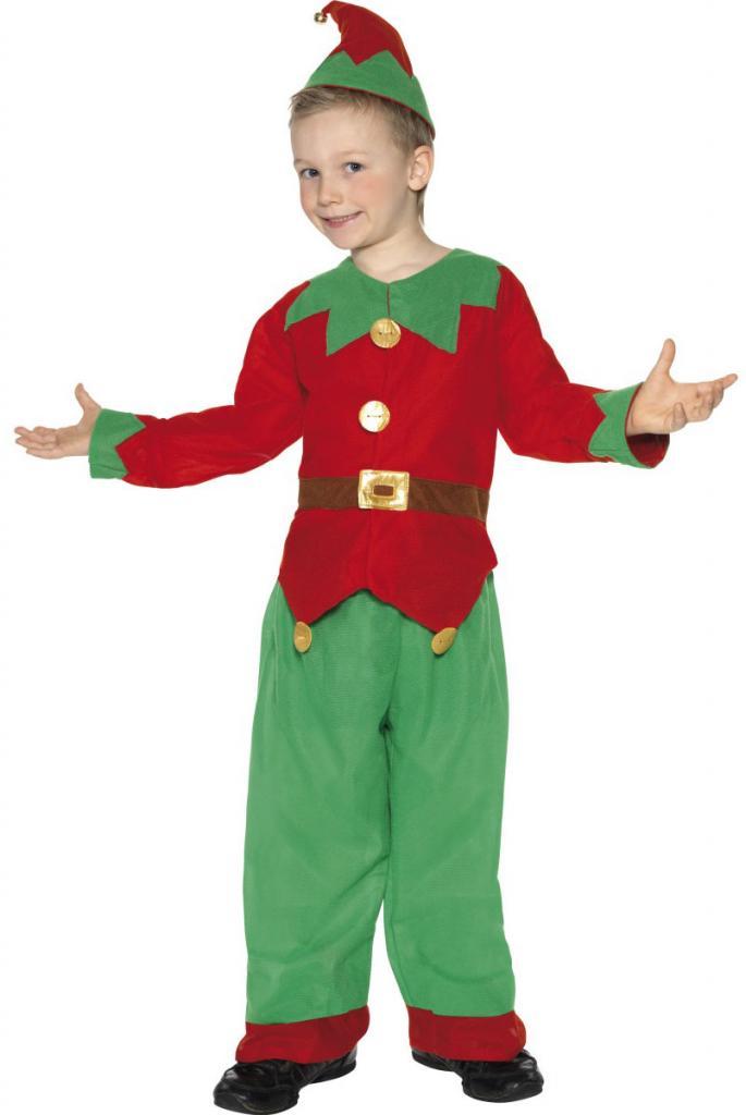 Child Christmas Elf Costume worn by Boy